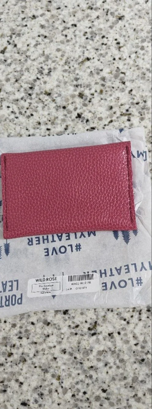 Portland leather Mini Envelope Wallet (wild rose pink) - Picture 3 of 4